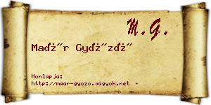 Maár Győző névjegykártya
